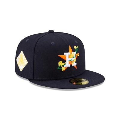 Sapca New Era Houston Astros MLB Side Patch Bloom 59FIFTY Fitted - Albastri